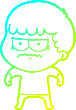 Bir insan tarafından çizilmiş bir çizgi filmin soğuk gradyan çizimi.