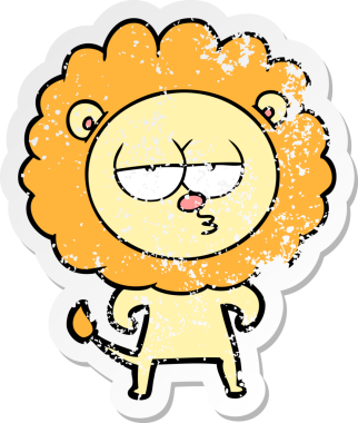 Bir insan tarafından çizilmiş sıkıntılı bir çizgi film çıkartması.