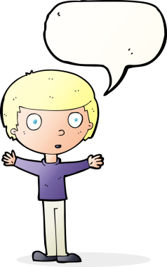 Bir insan tarafından çizilen konuşma baloncuğu ile bir adamı şaşırtan çizgi film.