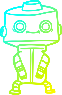 Bir insan tarafından çizilmiş soğuk gradyan robot çizimi