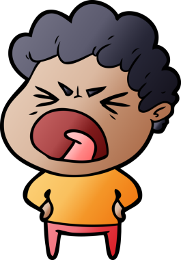 Bir insan tarafından çizilmiş öfkeli bir adam.