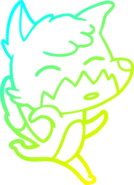 Bir insan tarafından çizilmiş bir tilki çizgi çizimi.