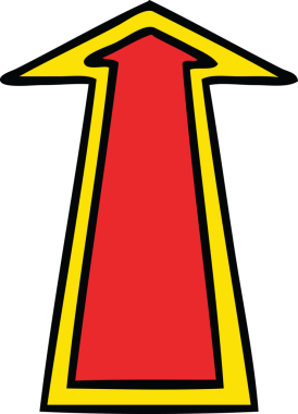 Bir insan tarafından çizilmiş tuhaf çizgi film oku.