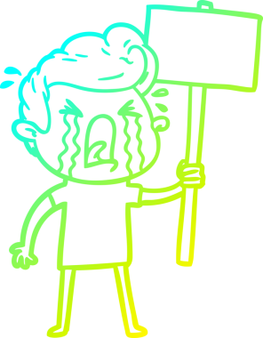 Bir insan tarafından çizilmiş ağlayan bir karikatür çizimi.
