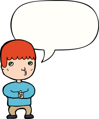 Bir insan tarafından çizilmiş bir konuşma balonuyla düşünen çizgi film adamı.