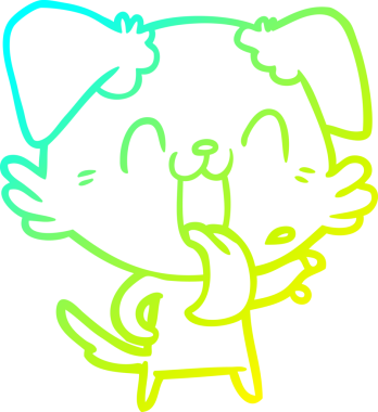 Bir insan tarafından çizilmiş soluyan bir köpeğin soğuk eğimli çizgisi.