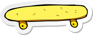 Bir insan tarafından çizilmiş karikatür kaykayının çıkartması.