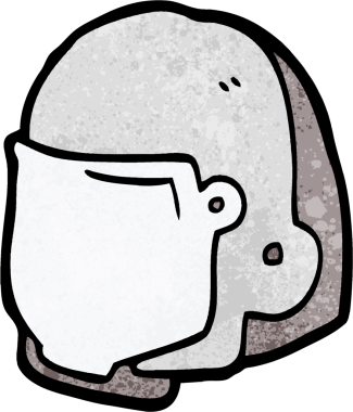 Bir insan tarafından çizilmiş bir uzay kaskı.