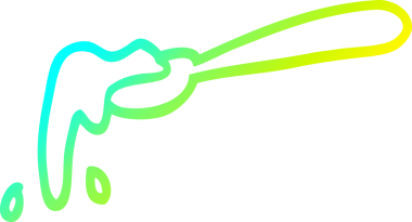 Bir insan tarafından çizilmiş bir yemek kepçesinin soğuk gradyan çizimi