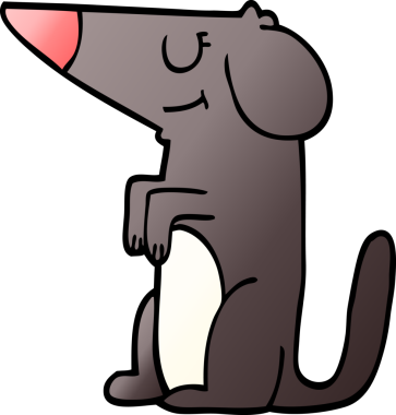 Bir insan tarafından çizilmiş iyi huylu bir köpek.