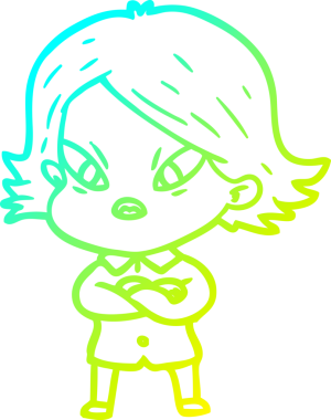 Bir insan tarafından çizilmiş soğuk gradyan çizgi çizimi stresli bir kadın