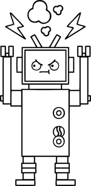 Bir insan tarafından çizilmiş robot çizimi