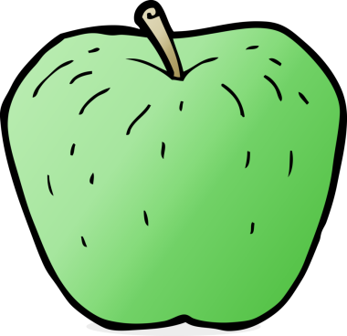 bir insan tarafından çizilmiş elma karikatürü