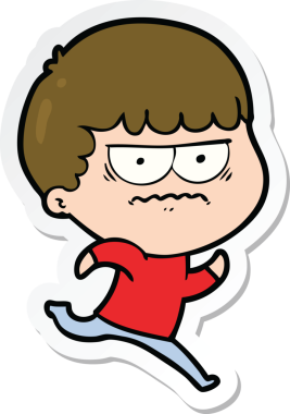 Bir insan tarafından çizilmiş bir karikatür çıkartması.