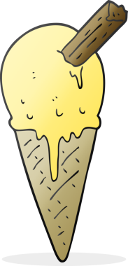 Bir insan tarafından çizilmiş karikatür dondurma külahı.