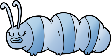 Bir insan tarafından çizilmiş komik çizgi film böceği.