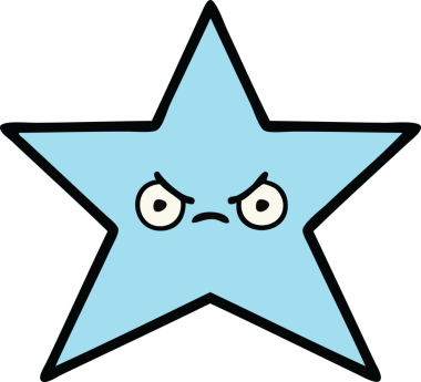 Bir insan tarafından çizilmiş yıldız balığı çizgi filmi.