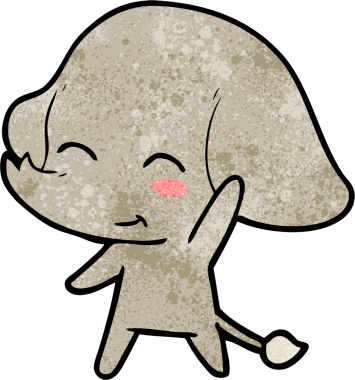 Bir insan tarafından çizilmiş şirin bir fil.