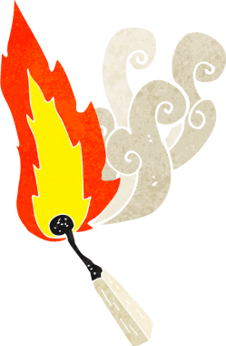 Bir insan tarafından çizilmiş karikatür yakma kibriti