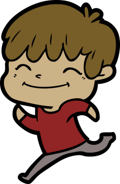 Bir insan tarafından çizilmiş mutlu çocuk çizgi filmi.