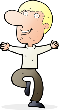 Bir insan tarafından çizilmiş mutlu bir adam.