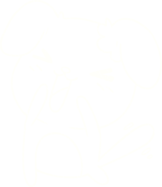 Bir insan tarafından çizilen Mutlu Köpek Yavrusu Tebeşiri