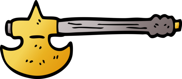 Bir insan tarafından çizilmiş altın balta karalaması.