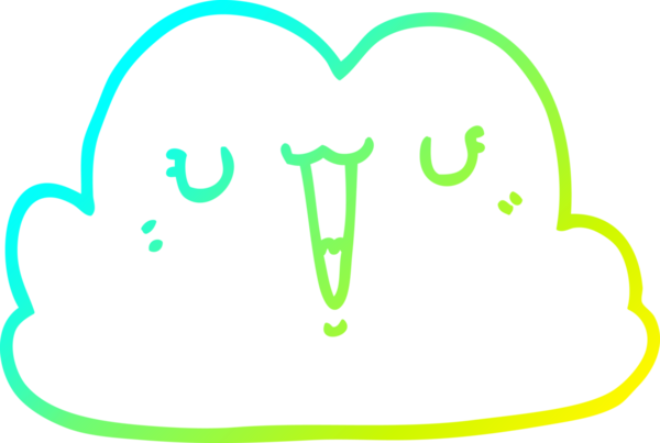 Bir insan tarafından çizilmiş soğuk bir çizgi film bulutunun çizimi.