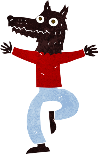 Bir insan tarafından çizilmiş bir kurt adam.