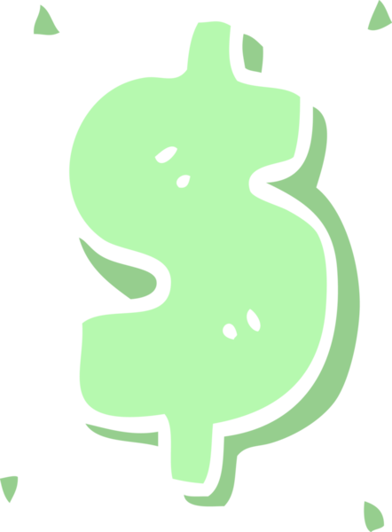 Bir insan tarafından çizilmiş karalama dolar işareti.