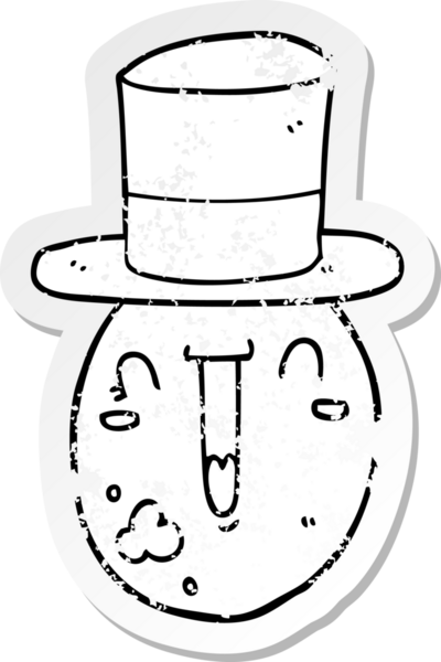 Bir insan tarafından çizilmiş havalı bir karikatür çıkartması.