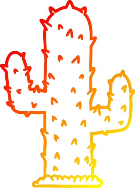 Bir insan tarafından çizilmiş bir kaktüsün sıcak çizgi çizimi