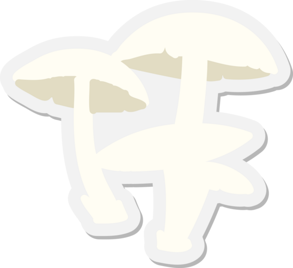 Bir insan tarafından çizilmiş yabani mantar etiketi.