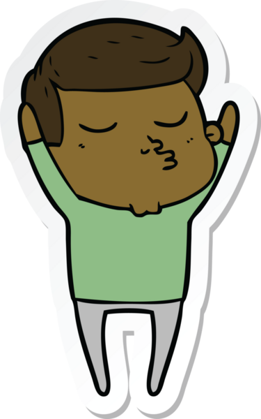 Bir insan tarafından çizilmiş bir çizgi film modelinin çıkartması.