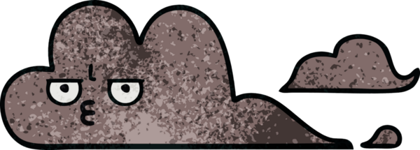 Bir insan tarafından çizilmiş fırtına bulutunun retro grunge deseni.