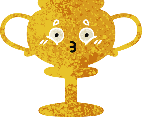 Bir insan tarafından çizilmiş bir kupanın retro illüstrasyon tarzı karikatürü