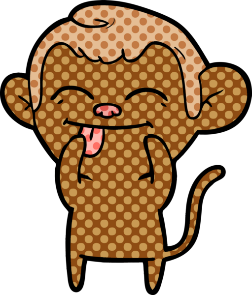 Bir insan tarafından çizilmiş komik çizgi maymun.