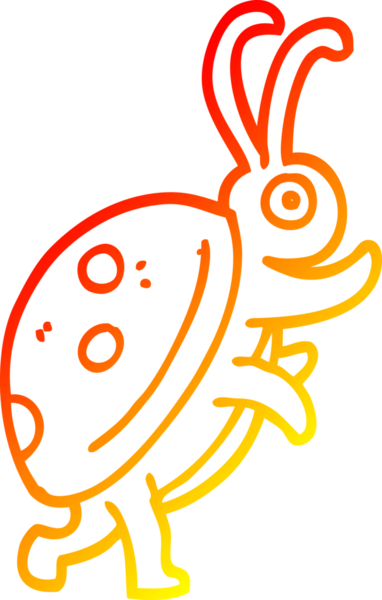 Bir insan tarafından çizilmiş bir uğur böceğinin sıcak çizgi çizimi