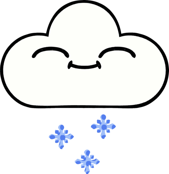 Bir insan tarafından çizilmiş bir kar bulutu çizgi filmi.