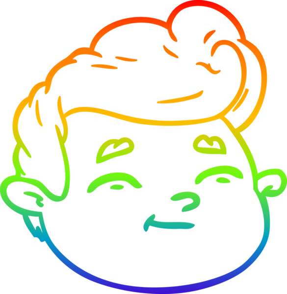 gökkuşağı gradyan çizgi çizimi bir insan tarafından çizilmiş bir erkek yüzü