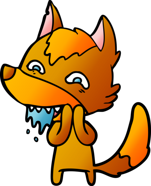 Bir insan tarafından çizilmiş tilki çizgi film karakteri