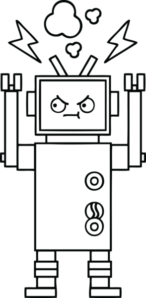 Bir insan tarafından çizilmiş robot çizimi