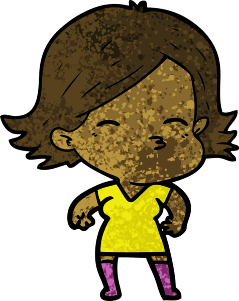 Bir insan tarafından çizilmiş karikatür kadın.