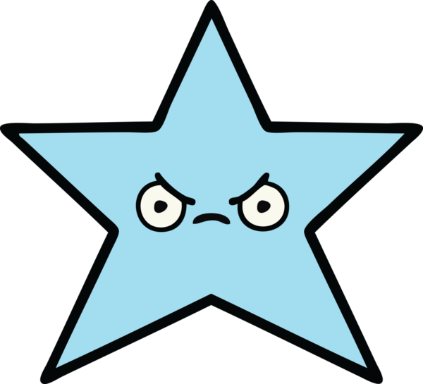 Bir insan tarafından çizilmiş yıldız balığı çizgi filmi.