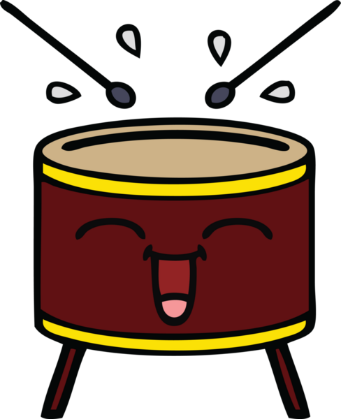Bir insan tarafından çizilmiş şirin davul karikatürü.