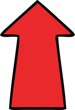 Bir insan tarafından çizilmiş tuhaf çizgi film oku.