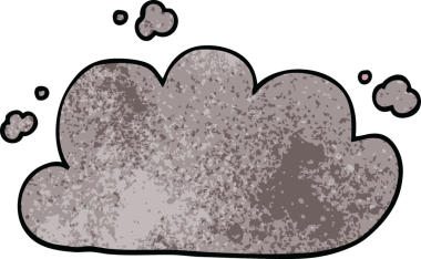 Bir insan tarafından çizilmiş karalama fırtına bulutu.