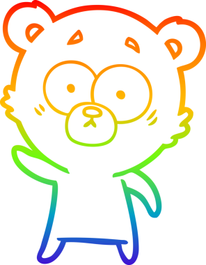 Bir insan tarafından çizilmiş endişeli bir ayı karikatürünün çizimi.