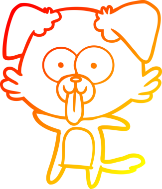 Bir insan tarafından çizilmiş dilli çizgi film köpeği çizimi.