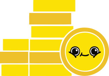 Bir insan tarafından çizilmiş paraların düz renkli retro karikatürü